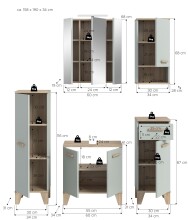Badezimmer-Set >Star< in Hellgrün - 158x190x34cm (BxHxT)