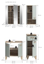 Badezimmer-Set >Star< in Hellgrün - 109x190x34cm (BxHxT)