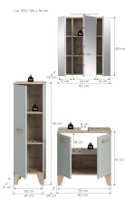 Badezimmer-Set >Star< in Hellgrün - 109x190x34cm (BxHxT)