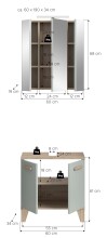 Badezimmer-Set >Star< in Hellgrün - 60x190x34cm (BxHxT)