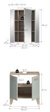 Badezimmer-Set >Star< in Hellgrün - 60x190x34cm (BxHxT)
