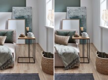 Couchtisch >Lisa< in Schwarz / Artisan, Metall/MDF - 30x58x40cm (BxHxT)