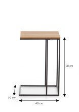 Couchtisch >Lisa< in Schwarz / Artisan, Metall/MDF - 30x58x40cm (BxHxT)