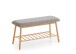 Sitzbank >Noah< in Bambus / Grau, Echtholz - 90x45x34cm (BxHxT)