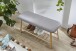 Sitzbank >Noah< in Bambus / Grau, Echtholz - 90x45x34cm (BxHxT)