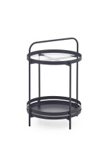 Couchtisch >Tino< in Schwarz, Metall - 44x62x44cm (BxHxT)