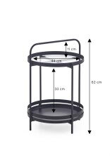 Couchtisch >Tino< in Schwarz, Metall - 44x62x44cm (BxHxT)