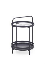 Couchtisch >Tino< in Schwarz, Metall - 44x62x44cm...
