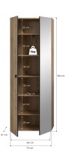 Garderobenschrank >Station< in Evoke Oak - 70x192x37cm (BxHxT)