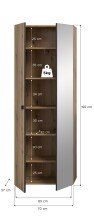 Garderobenschrank >Station< in Evoke Oak - 70x192x37cm (BxHxT)