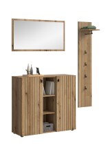 Garderoben-Set >Station< in Evoke Oak - 157x192x37cm (BxHxT)
