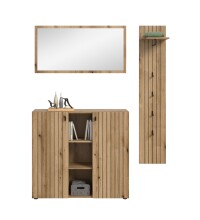 Garderoben-Set >Station< in Evoke Oak - 157x192x37cm (BxHxT)