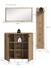 Garderoben-Set >Station< in Evoke Oak - 157x192x37cm (BxHxT)