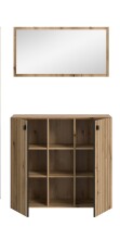 Garderoben-Set >Station< in Evoke Oak - 106x192x37cm (BxHxT)