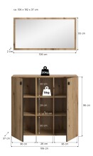 Garderoben-Set >Station< in Evoke Oak - 106x192x37cm (BxHxT)