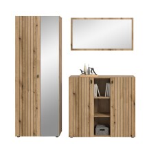 Garderoben-Set >Station< in Evoke Oak - 191x192x37cm (BxHxT)