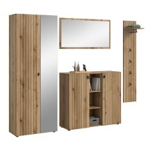 Garderoben-Set >Station< in Evoke Oak - 237x192x37cm (BxHxT)