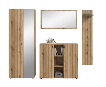 Garderoben-Set >Station< in Evoke Oak - 237x192x37cm (BxHxT)
