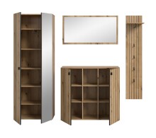 Garderoben-Set >Station< in Evoke Oak - 237x192x37cm (BxHxT)
