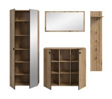 Garderoben-Set >Station< in Evoke Oak - 237x192x37cm (BxHxT)