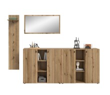 Garderoben-Set >Station< in Evoke Oak - 258x192x37cm (BxHxT)