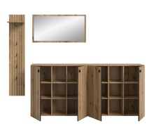 Garderoben-Set >Station< in Evoke Oak - 258x192x37cm (BxHxT)
