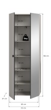 Garderobenschrank >Station< in kaschmir - 70x192x37cm (BxHxT)