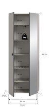 Garderobenschrank >Station< in kaschmir - 70x192x37cm (BxHxT)