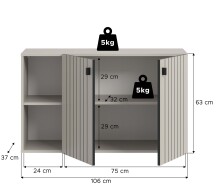 Schuhschrank >Station< in kaschmir - 106x63x37cm (BxHxT)