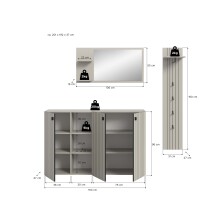 Garderoben-Set >Station< in kaschmir - 201x192x37cm (BxHxT)
