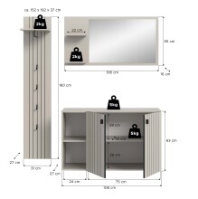 Garderoben-Set >Station< in kaschmir - 152x192x37cm (BxHxT)