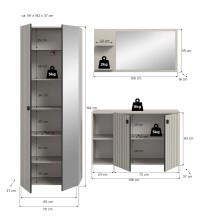 Garderoben-Set >Station< in kaschmir - 191x192x37cm (BxHxT)
