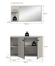 Garderoben-Set >Station< in kaschmir - 106x192x37cm (BxHxT)