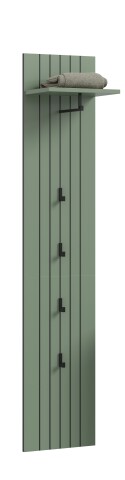 Garderobenpaneel >Station< in Smoke Green - 31x160x27cm (BxHxT)