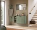 Garderobenpaneel >Station< in Smoke Green - 31x160x27cm (BxHxT)