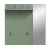 Garderobenpaneel >Station< in Smoke Green / Spiegelglas - 106x106x27cm (BxHxT)