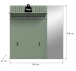Garderobenpaneel >Station< in Smoke Green / Spiegelglas - 106x106x27cm (BxHxT)