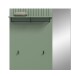 Garderobenpaneel >Station< in Smoke Green / Spiegelglas - 106x106x27cm (BxHxT)