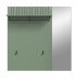 Garderobenpaneel >Station< in Smoke Green / Spiegelglas - 106x106x27cm (BxHxT)