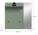Garderobenpaneel >Station< in Smoke Green / Spiegelglas - 106x106x27cm (BxHxT)