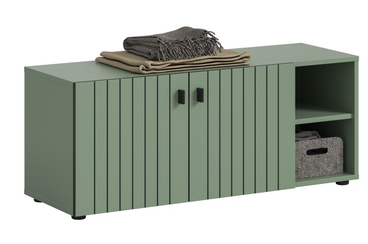 Sitzbank >Station< in Smoke Green - 106x43x37cm (BxHxT)