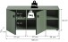 Sitzbank >Station< in Smoke Green - 106x43x37cm (BxHxT)