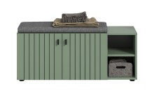 Sitzbank >Station< in Smoke Green - 106x43x37cm (BxHxT)