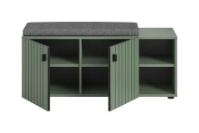 Sitzbank >Station< in Smoke Green - 106x43x37cm (BxHxT)