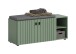 Sitzbank >Station< in Smoke Green - 106x43x37cm (BxHxT)