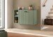 Sitzbank >Station< in Smoke Green - 106x63x37cm (BxHxT)