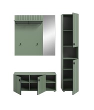 Garderoben-Set >Station< in Smoke Green - 161x192x37cm (BxHxT)