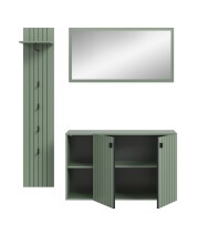 Garderoben-Set >Station< in Smoke Green - 152x192x37cm (BxHxT)