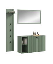 Garderoben-Set >Station< in Smoke Green - 152x192x37cm (BxHxT)
