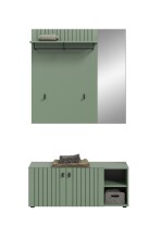 Garderoben-Set >Station< in Smoke Green - 106x192x37cm (BxHxT)